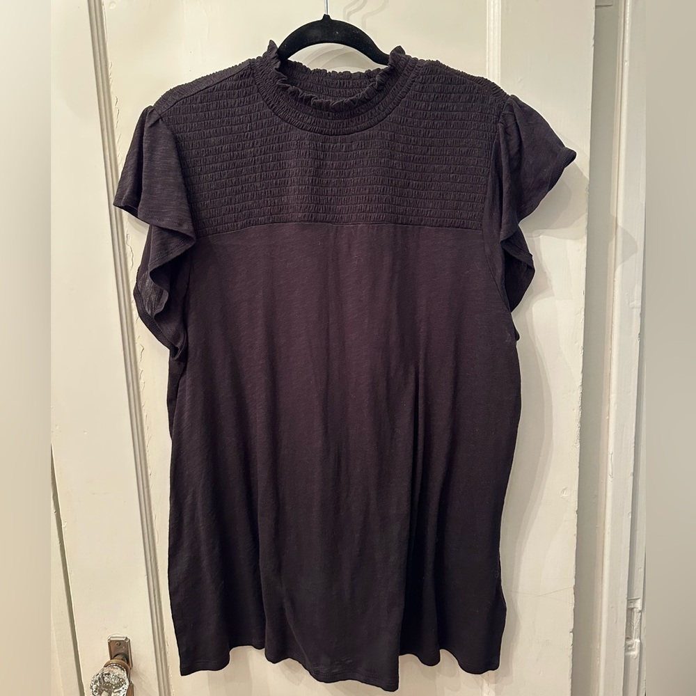 NWT Torrid Women's Black Ruffle Sleeve Top